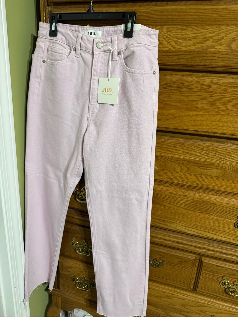 Just Black Soft Pink Straight-Leg Jeans